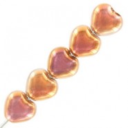 Cuentas de vidrio Czech Corazón 6mm - Crystal sunset 00030/27137